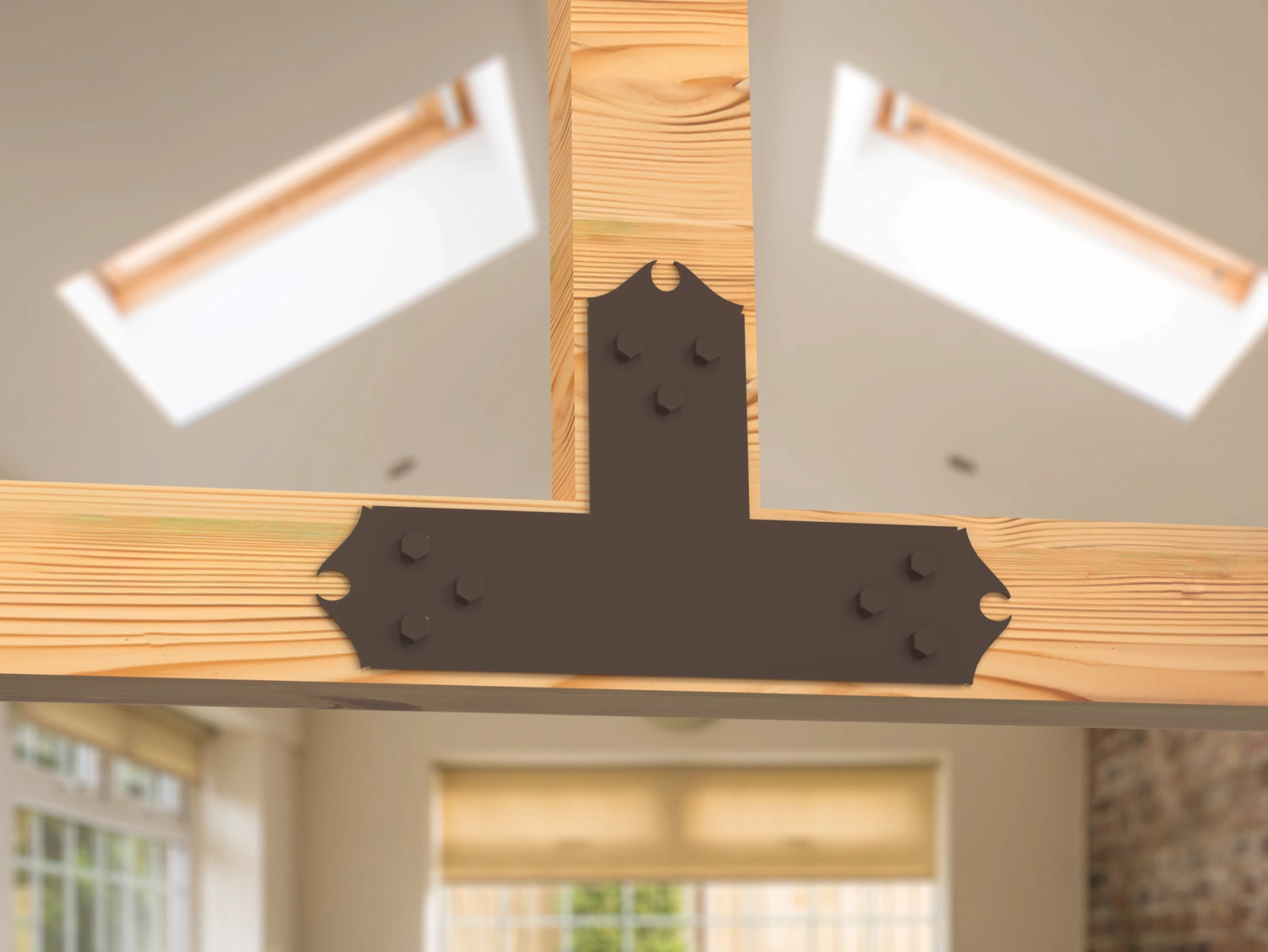 T Bracket - Colonial Style - For 4 Inch Lumber - Wood Post Brackets - construction brackets - brackets for post and beam construction - beam supports - post support - timber frame brackets - barndominium brackets - exposed beam brackets