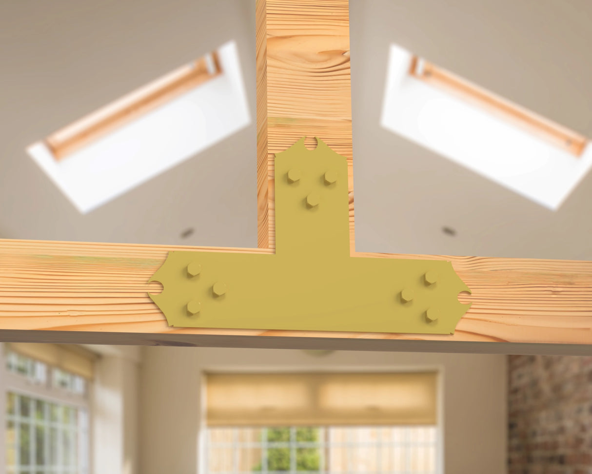 T Bracket - Colonial Style - For 4 Inch Lumber - Wood Post Brackets - construction brackets - brackets for post and beam construction - beam supports - post support - timber frame brackets - barndominium brackets - exposed beam brackets