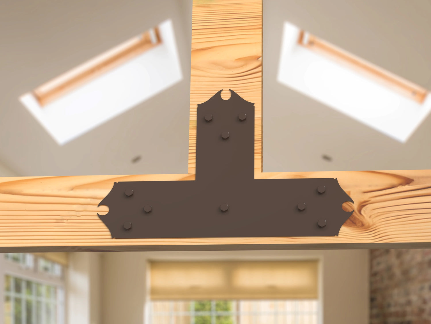T Bracket - Colonial Style - For 8 Inch Lumber - Wood Post Brackets - construction brackets - brackets for post and beam construction - beam supports - post support - timber frame brackets - barndominium brackets - exposed beam brackets