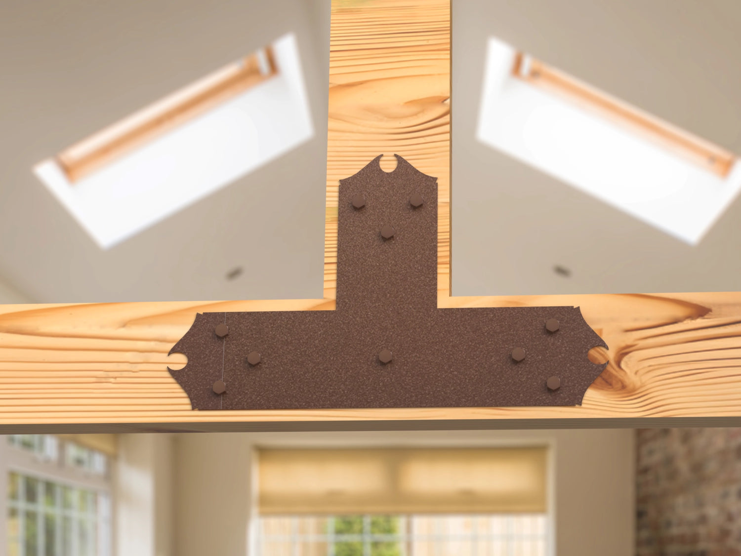 T Bracket - Colonial Style - For 8 Inch Lumber - Wood Post Brackets - construction brackets - brackets for post and beam construction - beam supports - post support - timber frame brackets - barndominium brackets - exposed beam brackets
