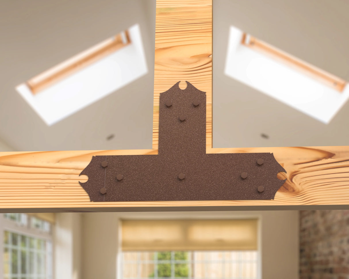 T Bracket - Colonial Style - For 8 Inch Lumber - Wood Post Brackets - construction brackets - brackets for post and beam construction - beam supports - post support - timber frame brackets - barndominium brackets - exposed beam brackets