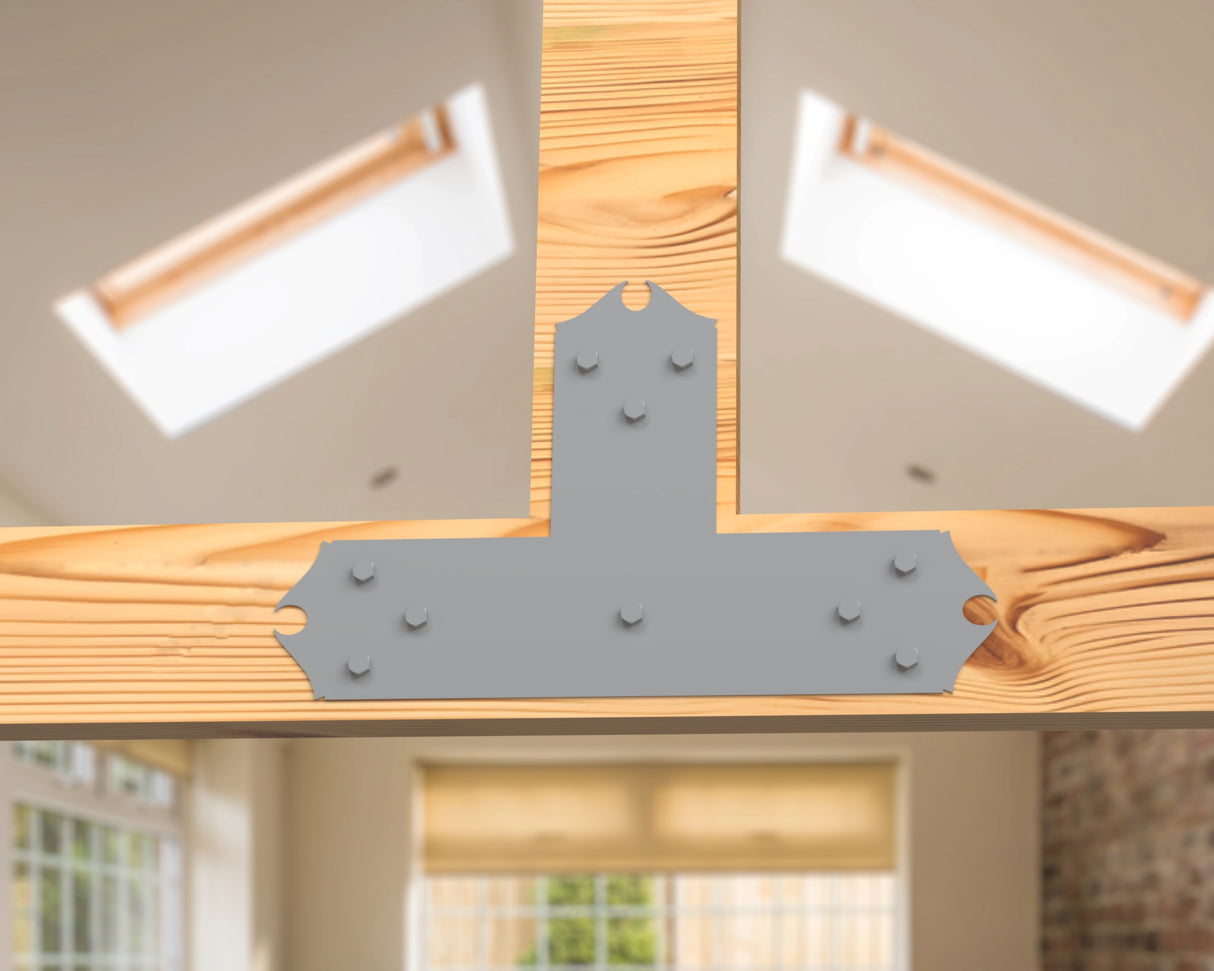 T Bracket - Colonial Style - For 8 Inch Lumber - Wood Post Brackets - construction brackets - brackets for post and beam construction - beam supports - post support - timber frame brackets - barndominium brackets - exposed beam brackets