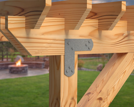 L Bracket - Crowned Style - For 4 Inch Lumber - Wood Post Brackets - construction brackets - brackets for post and beam construction - beam supports - post support - timber frame brackets - barndominium brackets - exposed beam brackets