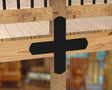 X Bracket - Crowned Style - For 4 Inch Lumber - Wood Post Brackets - construction brackets - brackets for post and beam construction - beam supports - post support - timber frame brackets - barndominium brackets - exposed beam brackets