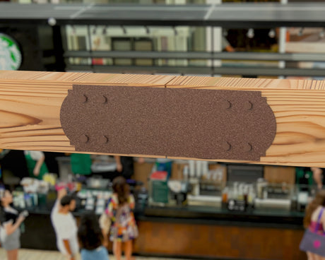 Straight Bracket - Crowned Style - For 8 Inch Lumber - Wood Post Brackets - construction brackets - brackets for post and beam construction - beam supports - post support - timber frame brackets - barndominium brackets - exposed beam brackets