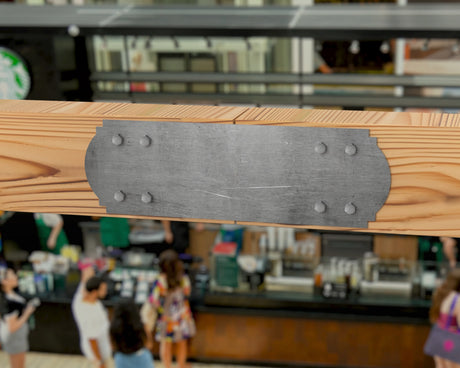 Straight Bracket - Crowned Style - For 8 Inch Lumber - Wood Post Brackets - construction brackets - brackets for post and beam construction - beam supports - post support - timber frame brackets - barndominium brackets - exposed beam brackets