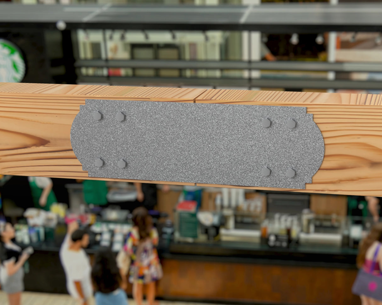Straight Bracket - Crowned Style - For 8 Inch Lumber - Wood Post Brackets - construction brackets - brackets for post and beam construction - beam supports - post support - timber frame brackets - barndominium brackets - exposed beam brackets