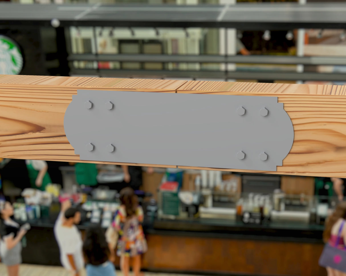 Straight Bracket - Crowned Style - For 8 Inch Lumber - Wood Post Brackets - construction brackets - brackets for post and beam construction - beam supports - post support - timber frame brackets - barndominium brackets - exposed beam brackets