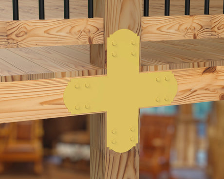 X Bracket - Crowned Style - For 8 Inch Lumber - Wood Post Brackets - construction brackets - brackets for post and beam construction - beam supports - post support - timber frame brackets - barndominium brackets - exposed beam brackets