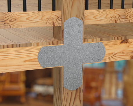 X Bracket - Crowned Style - For 8 Inch Lumber - Wood Post Brackets - construction brackets - brackets for post and beam construction - beam supports - post support - timber frame brackets - barndominium brackets - exposed beam brackets