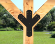 Y Bracket with Center Leg - Crowned Style - For 4 Inch Lumber - Wood Post Brackets - construction brackets - brackets for post and beam construction - beam supports - post support - timber frame brackets - post frame buildings - barndominium brackets - exposed beam brackets