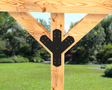 Y Bracket with Center Leg - Crowned Style - For 4 Inch Lumber - Wood Post Brackets - construction brackets - brackets for post and beam construction - beam supports - post support - timber frame brackets - post frame buildings - barndominium brackets - exposed beam brackets