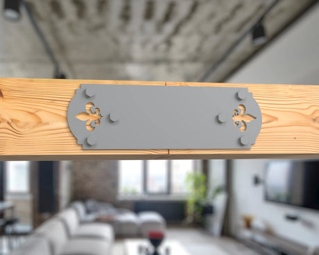 Straight Bracket - Crowned Fleur De Lis - For 8 Inch Lumber - Wood Post Brackets - construction brackets - brackets for post and beam construction - beam supports - post support - timber frame brackets - barndominium brackets - exposed beam brackets