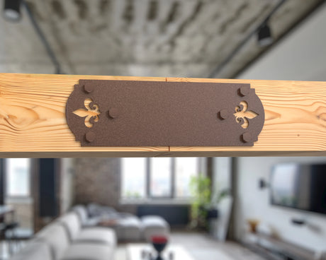 Straight Bracket - Crowned Fleur De Lis - For 8 Inch Lumber - Wood Post Brackets - construction brackets - brackets for post and beam construction - beam supports - post support - timber frame brackets - barndominium brackets - exposed beam brackets