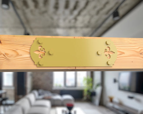 Straight Bracket - Crowned Fleur De Lis - For 8 Inch Lumber - Wood Post Brackets - construction brackets - brackets for post and beam construction - beam supports - post support - timber frame brackets - barndominium brackets - exposed beam brackets