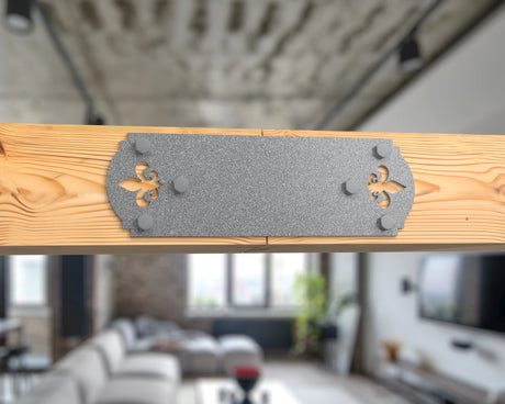 Straight Bracket - Crowned Fleur De Lis - For 8 Inch Lumber - Wood Post Brackets - construction brackets - brackets for post and beam construction - beam supports - post support - timber frame brackets - barndominium brackets - exposed beam brackets