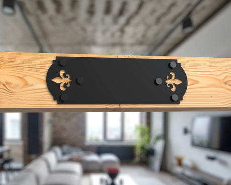 Straight Bracket - Crowned Fleur De Lis - For 8 Inch Lumber - Wood Post Brackets - construction brackets - brackets for post and beam construction - beam supports - post support - timber frame brackets - barndominium brackets - exposed beam brackets