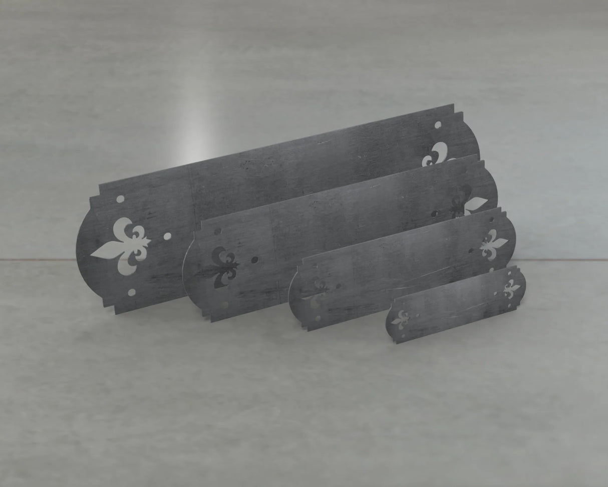 Crowned Fleur De Lis Style Straight Brackets - Various Sizes - Wood Post Brackets - construction brackets - brackets for post and beam construction - beam supports - post support - timber frame brackets - barndominium brackets - exposed beam brackets