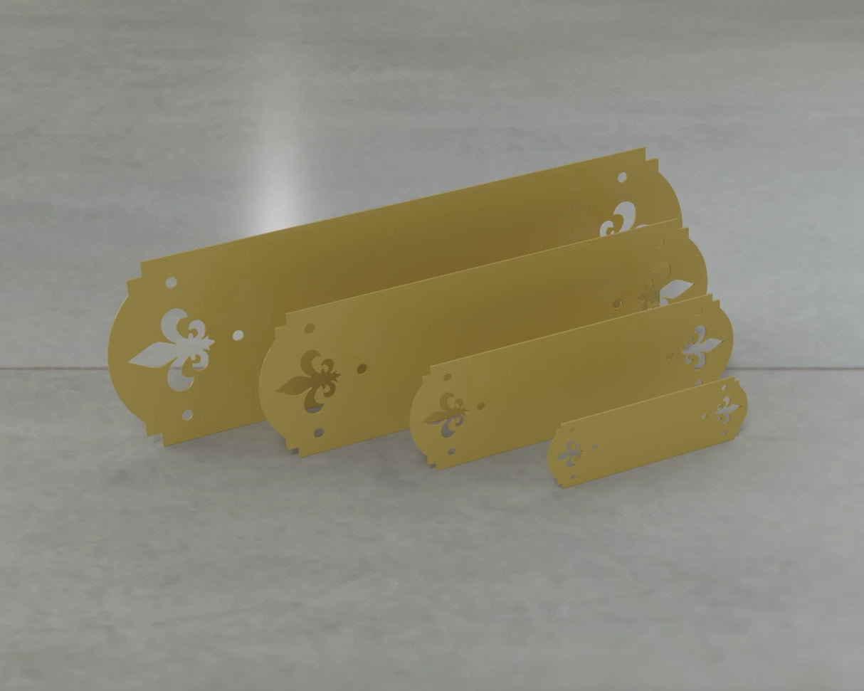 Crowned Fleur De Lis Style Straight Brackets - Various Sizes - Wood Post Brackets - construction brackets - brackets for post and beam construction - beam supports - post support - timber frame brackets - barndominium brackets - exposed beam brackets