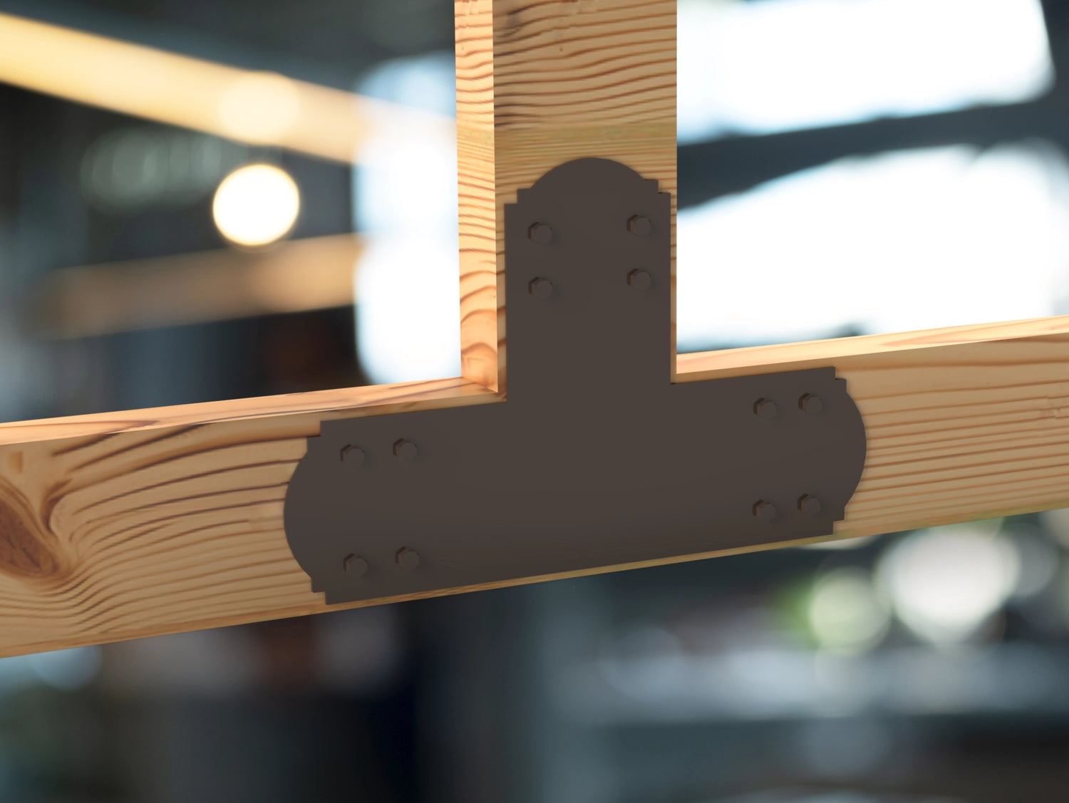T Bracket - Crowned Style - For 6 Inch Lumber - Wood Post Brackets - construction brackets - brackets for post and beam construction - beam supports - post support - timber frame brackets - barndominium brackets - exposed beam brackets