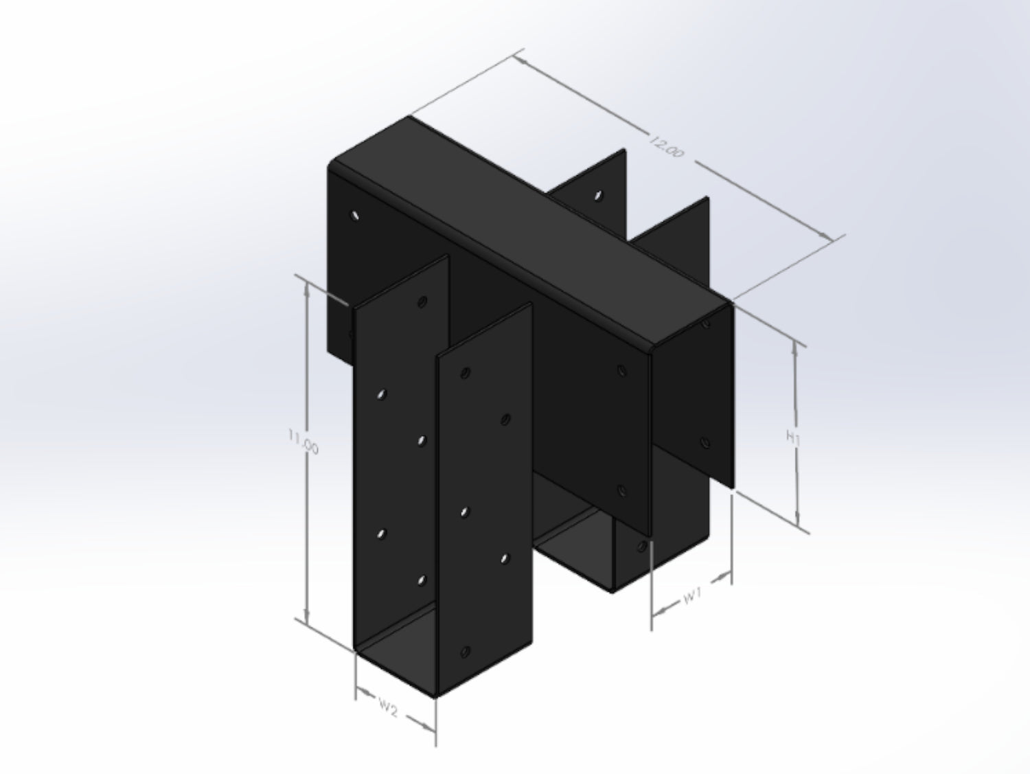 Double Top Flange Joist Hanger - JHDTF - Wood Post Brackets - construction materials - building supports - beam supports - post supports