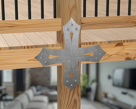 X Bracket - Gothic Style - For 8 Inch Lumber - Wood Post Brackets - construction brackets - brackets for post and beam construction - beam supports - post support - timber frame brackets - barndominium brackets - exposed beam brackets