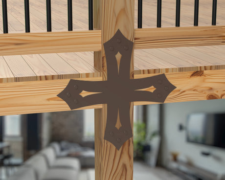 X Bracket - Gothic Style - For 8 Inch Lumber - Wood Post Brackets - construction brackets - brackets for post and beam construction - beam supports - post support - timber frame brackets - barndominium brackets - exposed beam brackets