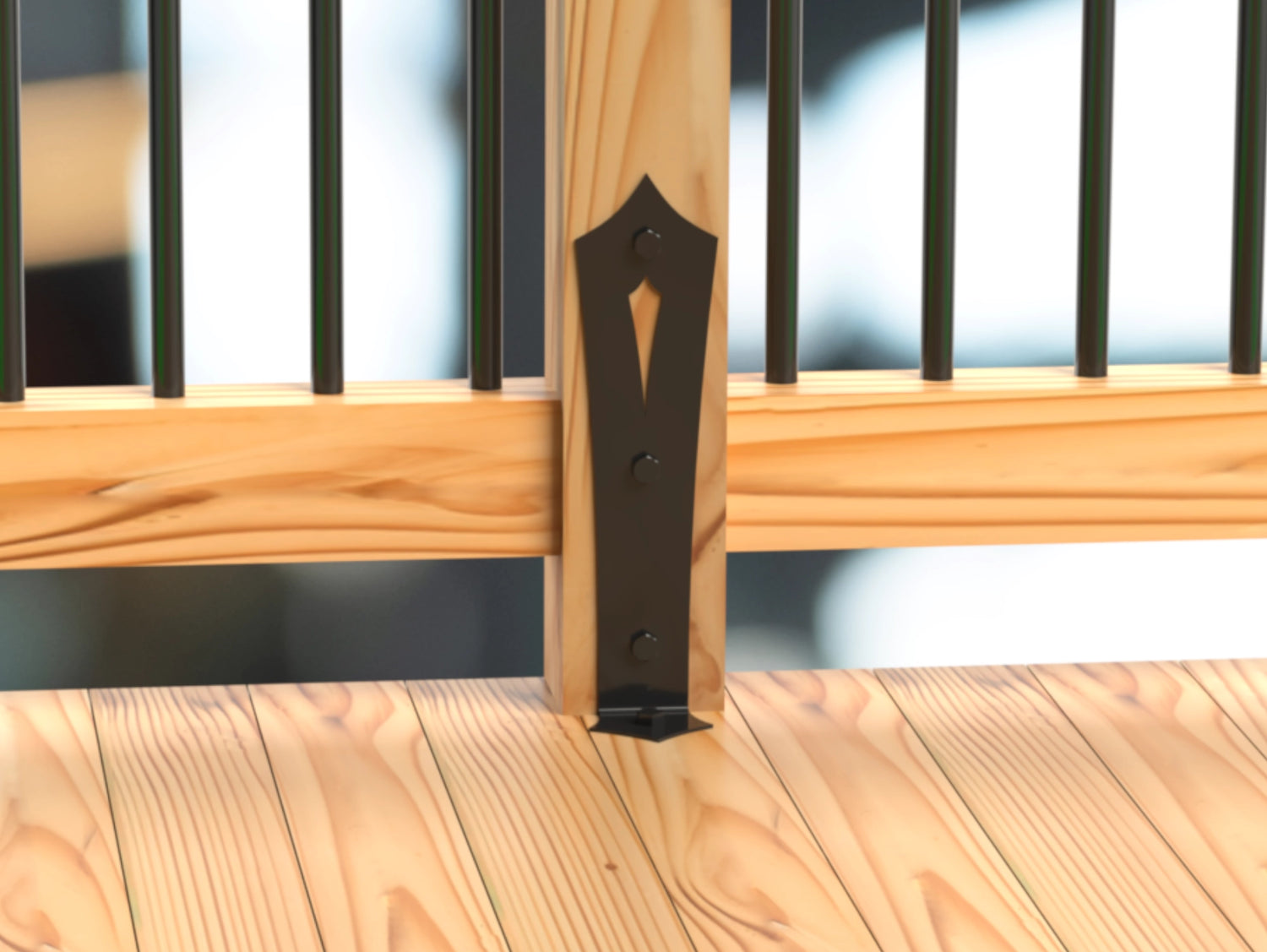 Gothic Universal Post Base Bracket - Wood Post Brackets - construction brackets - brackets for post and beam construction - beam supports - post support - timber frame brackets - barndominium brackets - exposed beam brackets