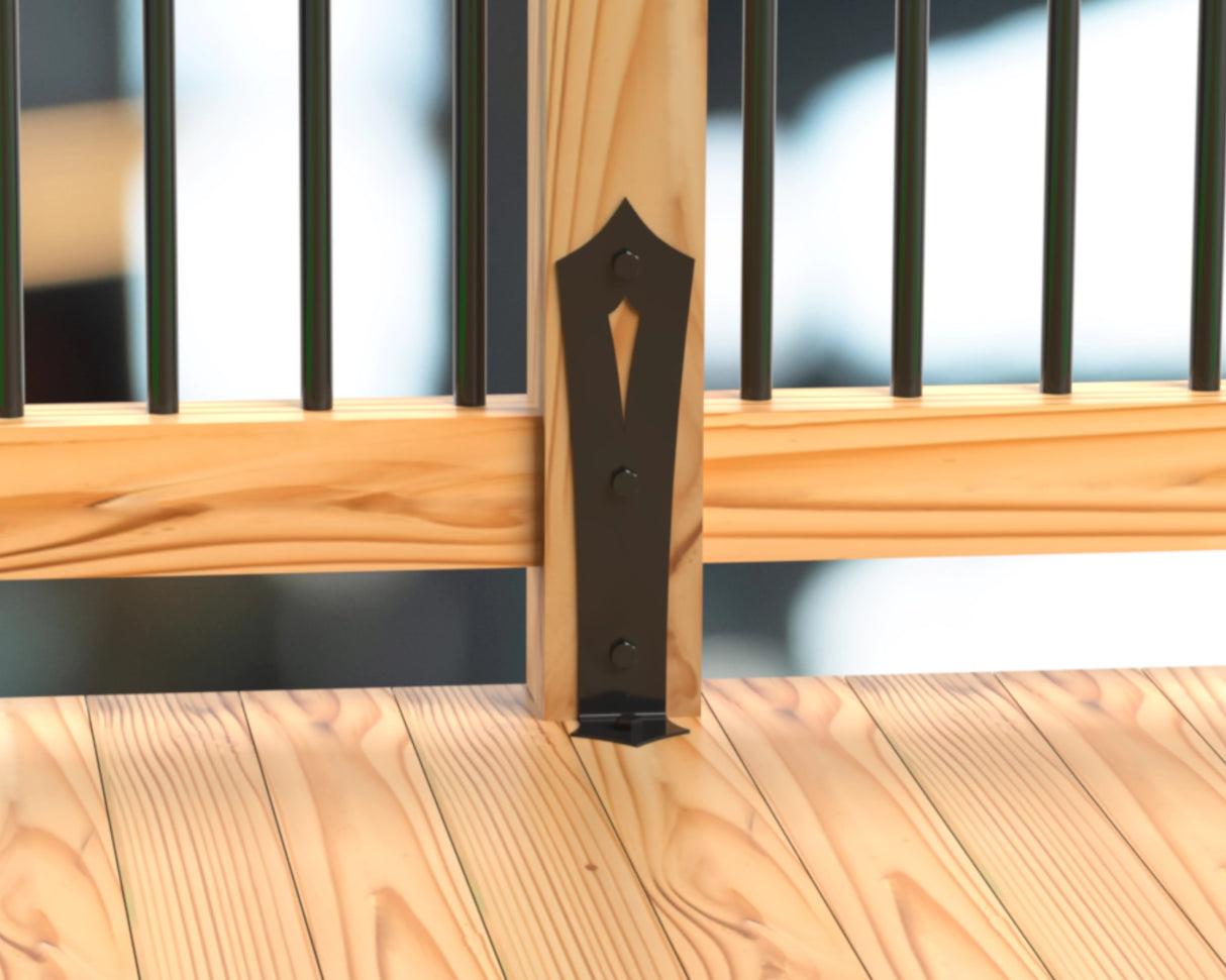 Gothic Universal Post Base Bracket - Wood Post Brackets - construction brackets - brackets for post and beam construction - beam supports - post support - timber frame brackets - barndominium brackets - exposed beam brackets