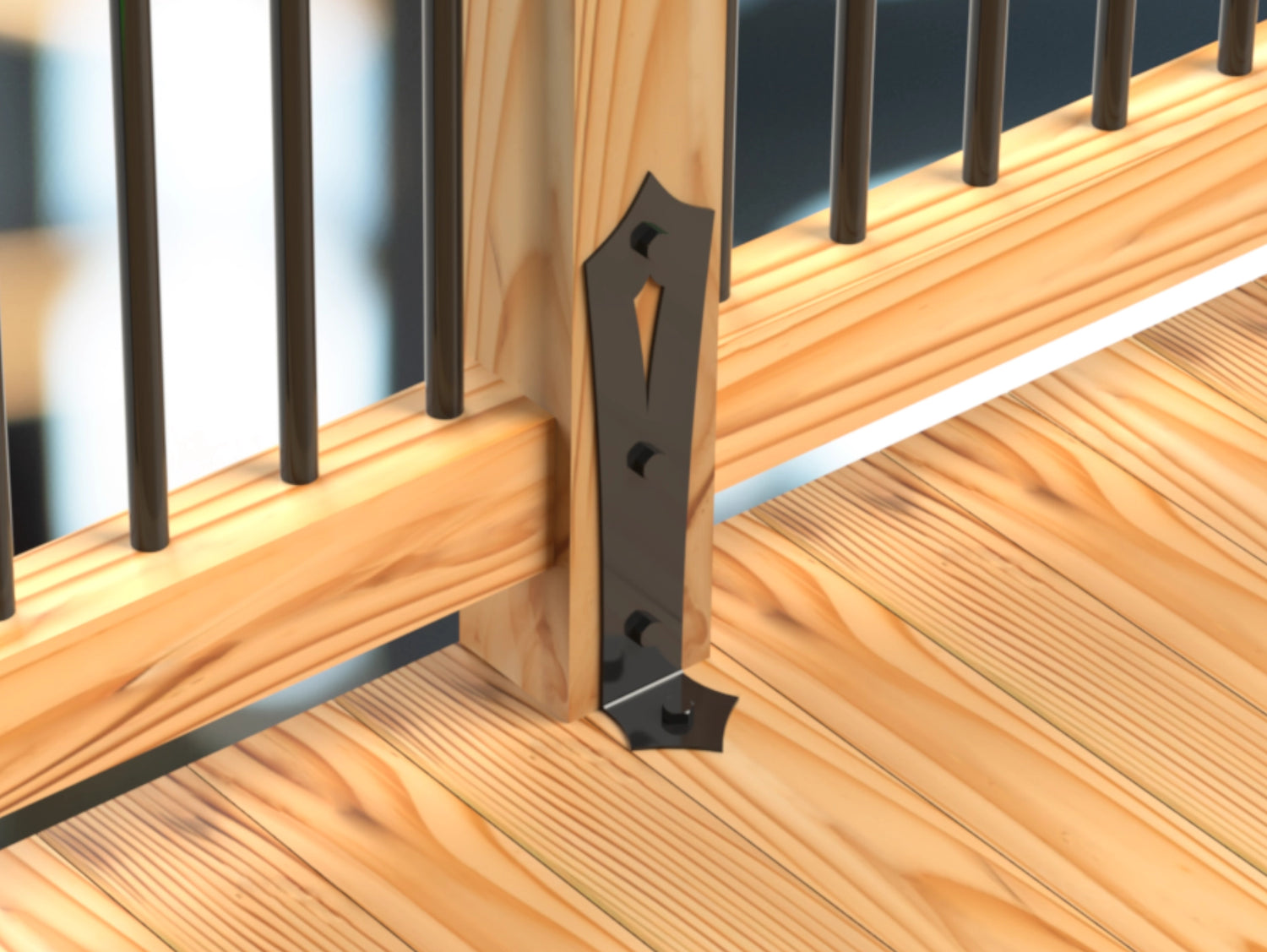 Gothic Universal Post Base Bracket - Wood Post Brackets - construction brackets - brackets for post and beam construction - beam supports - post support - timber frame brackets - barndominium brackets - exposed beam brackets