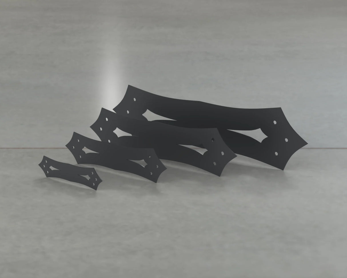 Gothic Style Straight Brackets - Various Sizes - Wood Post Brackets - construction brackets - brackets for post and beam construction - beam supports - post support - timber frame brackets - barndominium brackets - exposed beam brackets