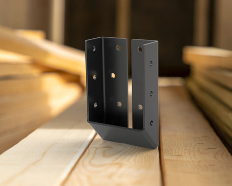 Joist Hangers - Up Angled - Hidden Flange Mount - True Sizes - Wood Post Brackets - construction brackets - brackets for post and beam construction - beam supports - post support - timber frame brackets - barndominium brackets - exposed beam brackets