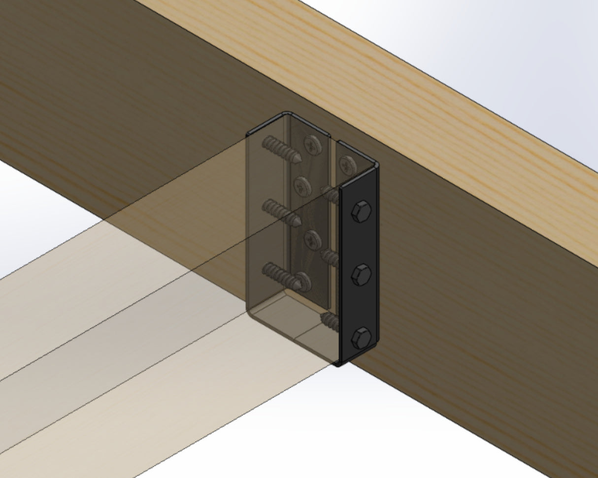 Joist Hangers - Hidden Flange Mount (True Sizes) - JHHM2-JHHM6 - Wood Post Brackets - construction materials - building supports - beam supports - post supports