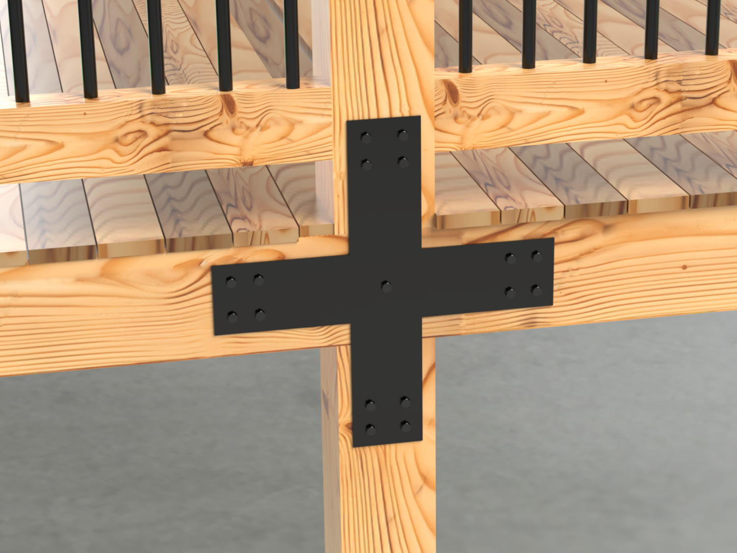 X Bracket - Industrial Style - 8 Inch Lumber - Wood Post Brackets - construction brackets - brackets for post and beam construction - beam supports - post support - timber frame brackets - barndominium brackets - exposed beam brackets