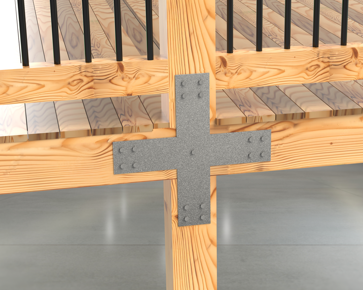 X Bracket - Industrial Style - 8 Inch Lumber - Wood Post Brackets - construction brackets - brackets for post and beam construction - beam supports - post support - timber frame brackets - barndominium brackets - exposed beam brackets