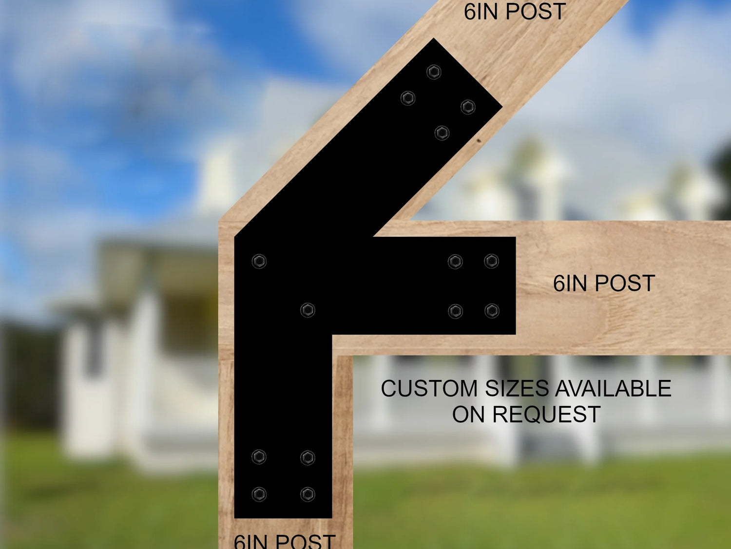 6 Inch Heel Bracket with Vertical Support Leg - Wood Post Brackets - construction materials - building supports - beam supports - post supports