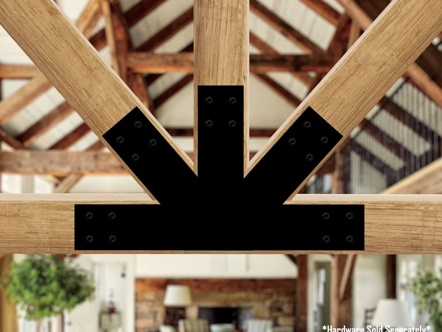 Custom Gable Bracket for Exposed Truss - Wood Post Brackets - construction materials - building supports - beam supports - post supports