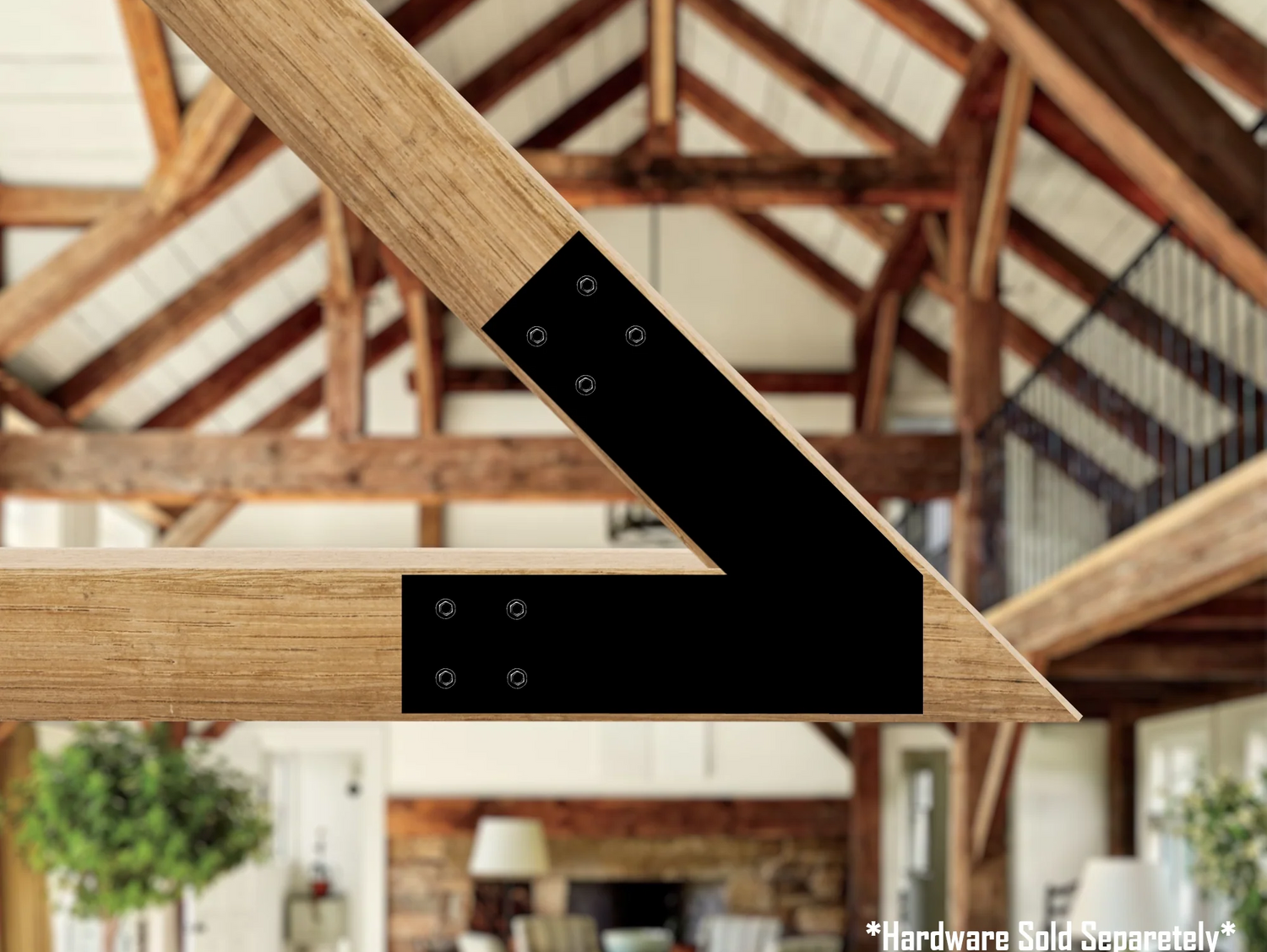 Custom Angled Bracket for Exposed Beams - Wood Post Brackets - construction materials - building supports - beam supports - post supports