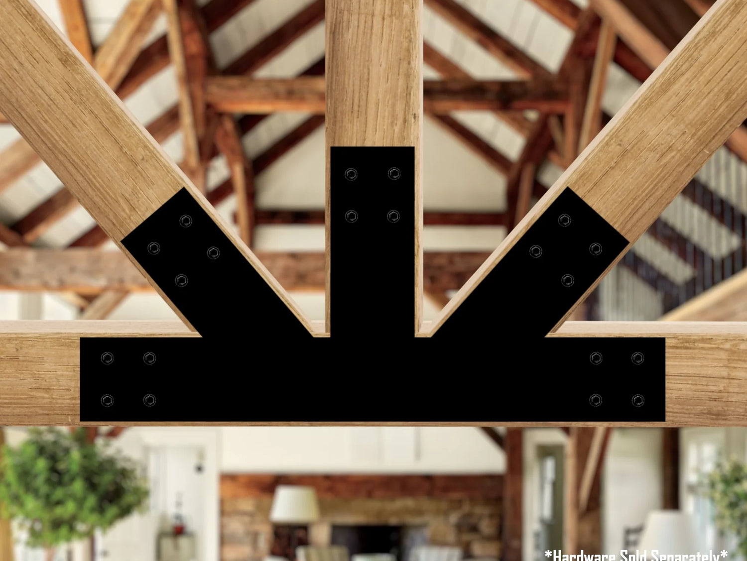 Custom Gable Bracket for Exposed Truss, Offset Bottom Joint - Wood Post Brackets - construction materials - building supports - beam supports - post supports
