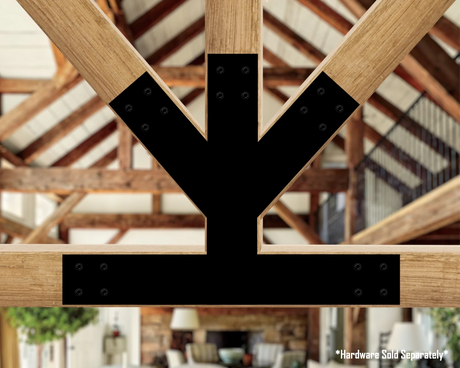 Custom Gable Bracket for Exposed Truss, V Top - Wood Post Brackets - construction materials - building supports - beam supports - post supports