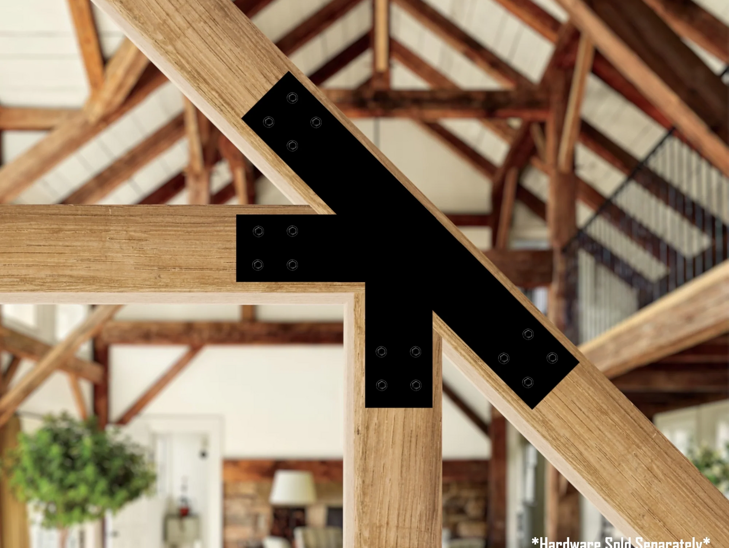 Custom Column to Joist Bracket for Exposed Beams - Wood Post Brackets - construction materials - building supports - beam supports - post supports