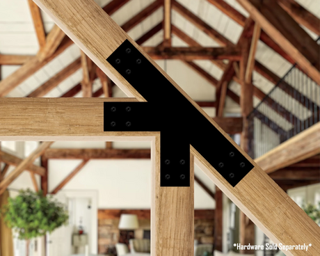 Custom Column to Joist Bracket for Exposed Beams - Wood Post Brackets - construction materials - building supports - beam supports - post supports
