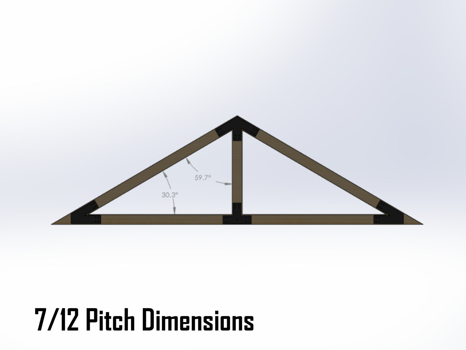 King Truss Bracket Set - Industrial Style - For 8 Inch Lumber - Wood Post Brackets - construction materials - building supports - beam supports - post supports