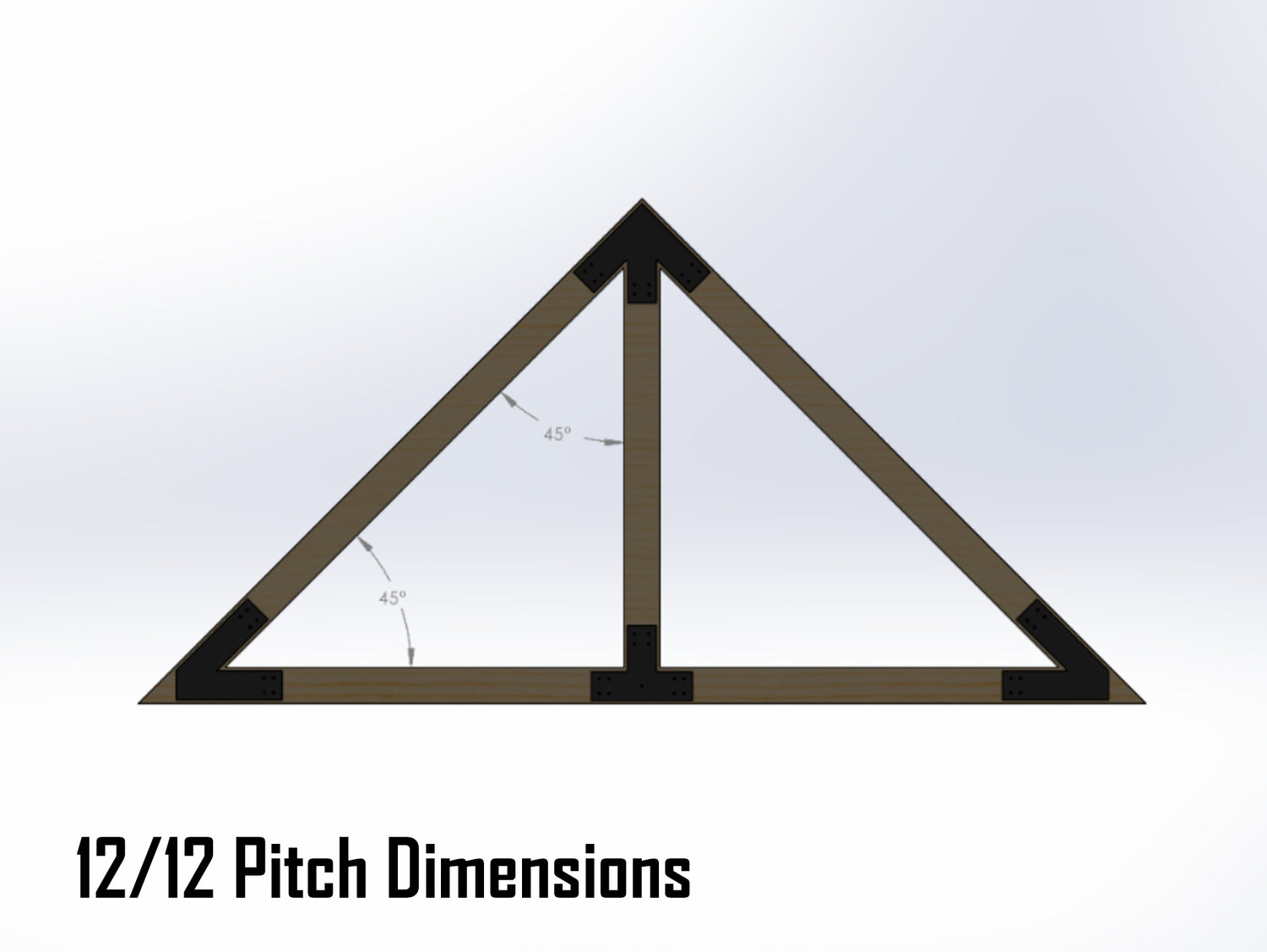 King Truss Bracket Set - Industrial Style - For 8 Inch Lumber - Wood Post Brackets - construction materials - building supports - beam supports - post supports