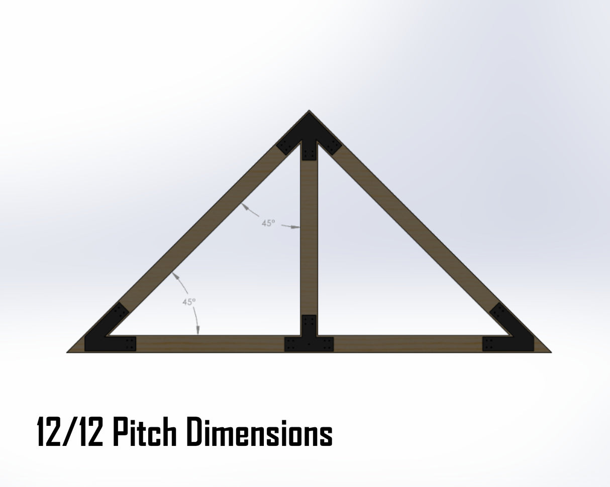 King Truss Bracket Set - Industrial Style - For 8 Inch Lumber - Wood Post Brackets - construction materials - building supports - beam supports - post supports