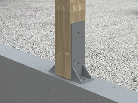8X8 Post Footer Bracket - PF88 - Wood Post Brackets - construction materials - building supposrts - beam supports - post support - timber frame brackets - wood frame buildings - post frame buildings - barndominium brackets - exposed beam brackets