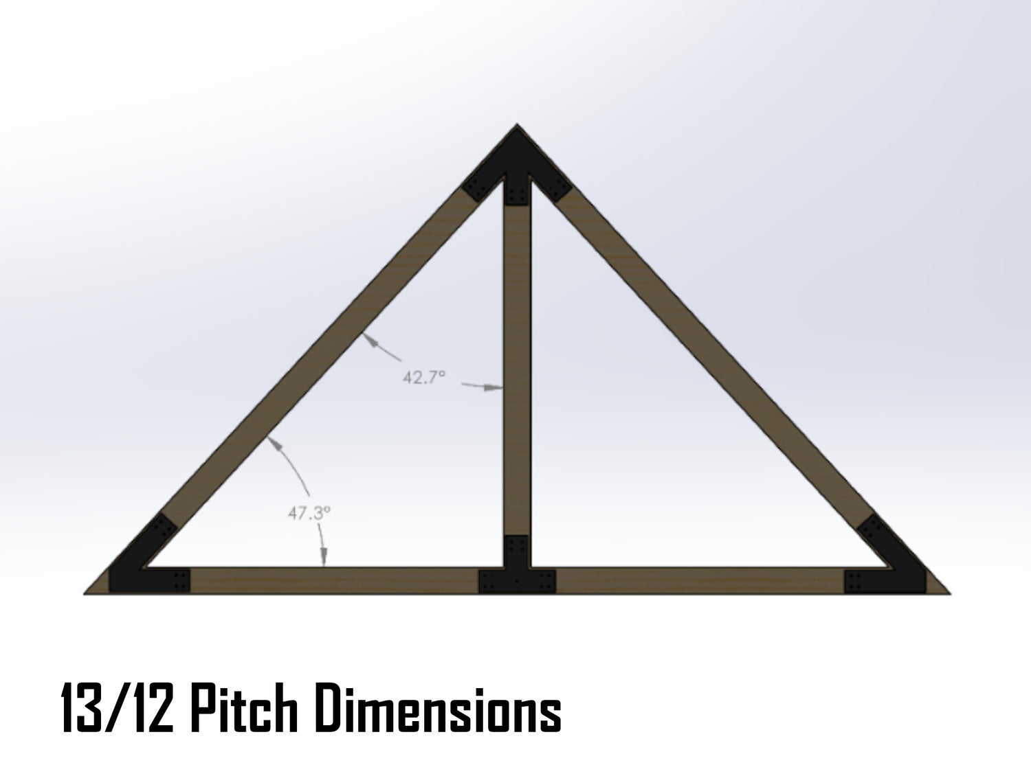 King Truss Bracket Set - Industrial Style - For 8 Inch Lumber - Wood Post Brackets - construction materials - building supports - beam supports - post supports