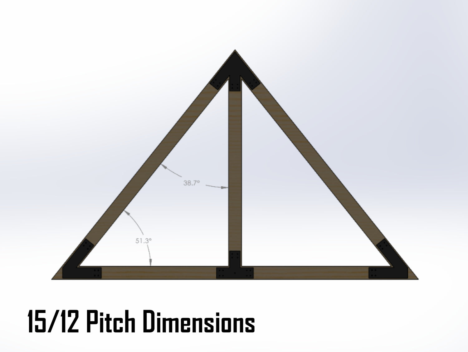 King Truss Bracket Set - Industrial Style - For 8 Inch Lumber - Wood Post Brackets - construction materials - building supports - beam supports - post supports