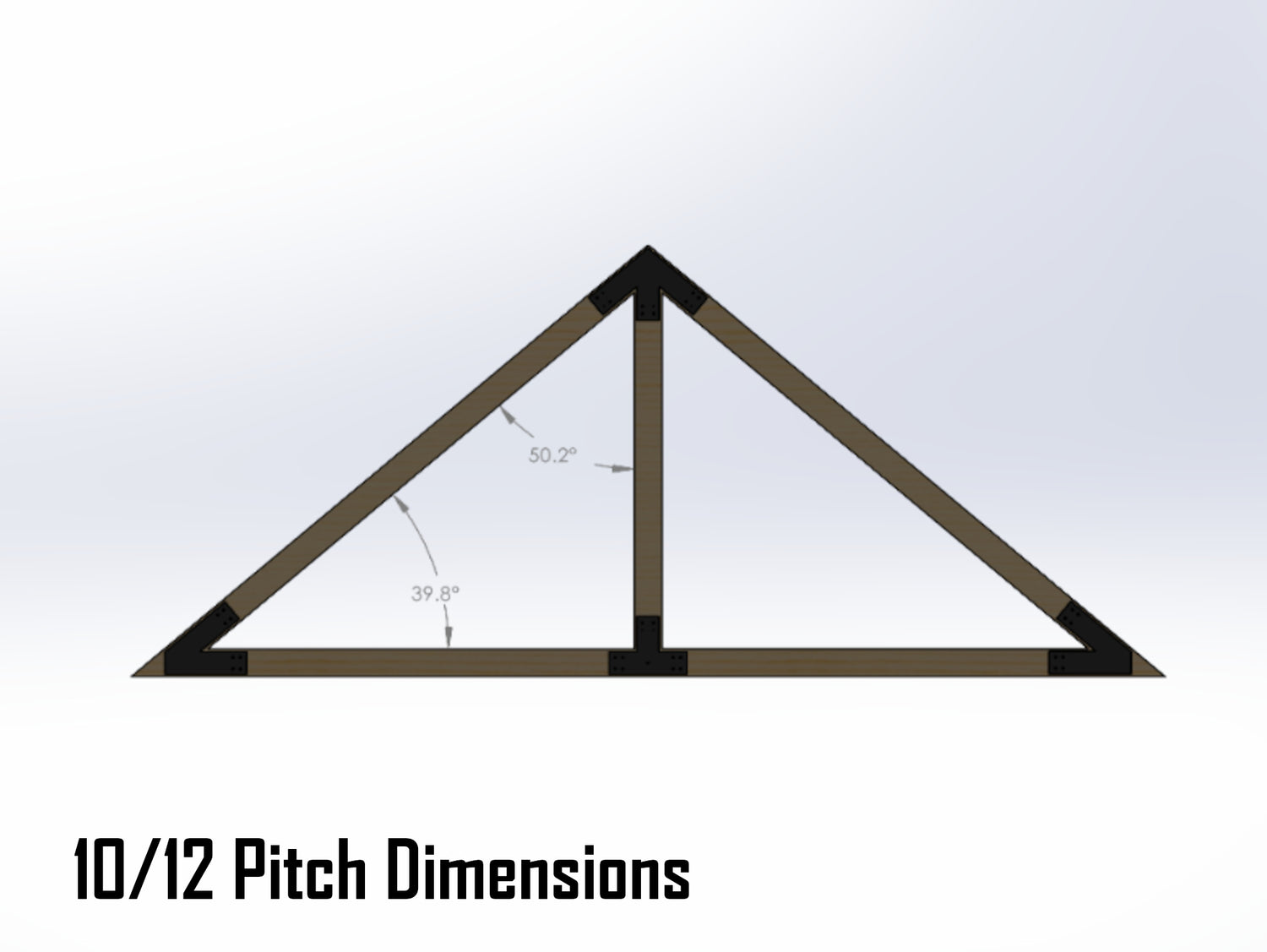 King Truss Bracket Set - Industrial Style - For 8 Inch Lumber - Wood Post Brackets - construction materials - building supports - beam supports - post supports