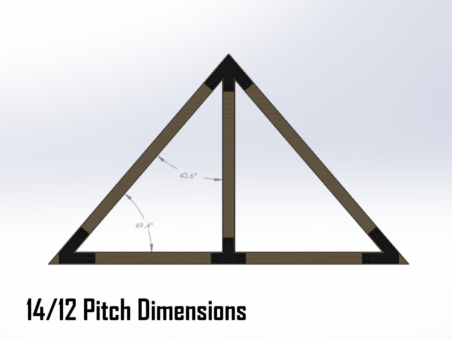 King Truss Bracket Set - Industrial Style - For 8 Inch Lumber - Wood Post Brackets - construction materials - building supports - beam supports - post supports